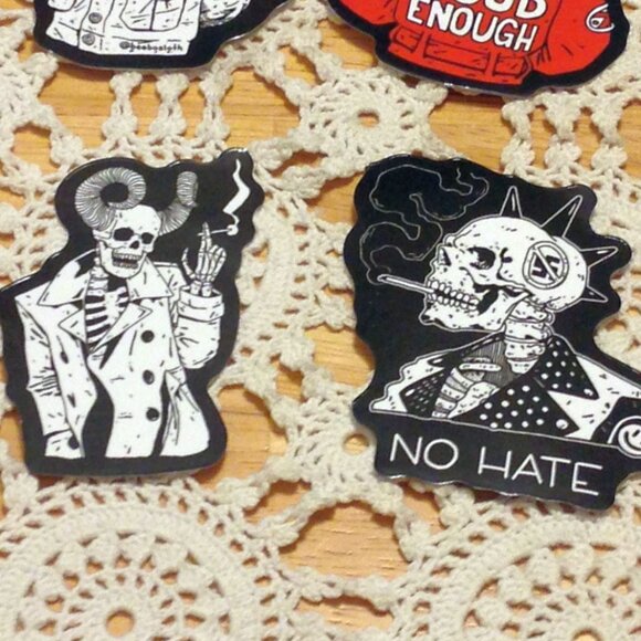 Black and white stickers, cell phone, hydroflask, high times theme - Picture 7 of 8